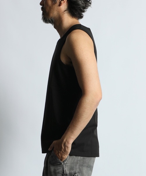 The DUFFER of ST.GEORGE(ザダファーオブセントジョージ)の「8oz HEAVY WEIGHT TANK TOP:セットアップ対応 8オンス ヘビーウェイト タンクトップ(Tシャツ/カットソー・メンズ・オフホワイト/スミクロ/ベージュ/ネイビー・XX-LARGE/MEDIUM/LARGE/X-LARGE)」の13枚目の写真