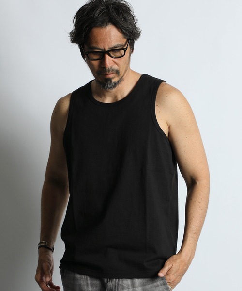 The DUFFER of ST.GEORGE(ザダファーオブセントジョージ)の「8oz HEAVY WEIGHT TANK TOP:セットアップ対応 8オンス ヘビーウェイト タンクトップ(Tシャツ/カットソー・メンズ・オフホワイト/スミクロ/ベージュ/ネイビー・XX-LARGE/MEDIUM/LARGE/X-LARGE)」の7枚目の写真