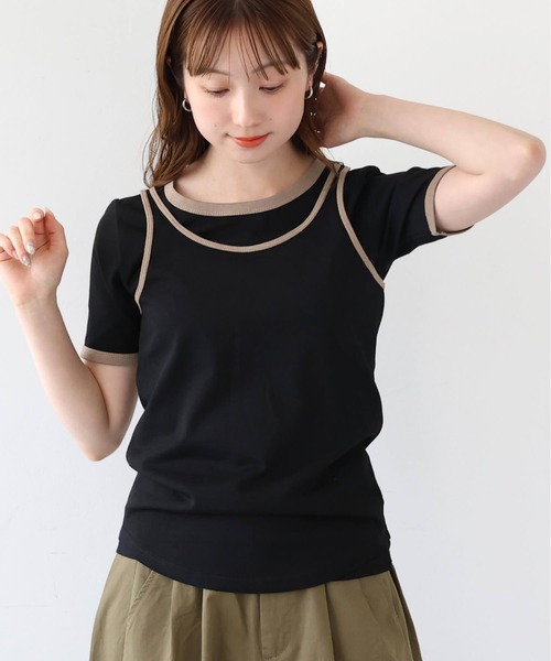tiptop(ティップトップ)の「【ZOZO限定アイテム】バイカラータンクレイヤードTシャツ(Tシャツ/カットソー・レディース・ブラック/ブラウン/アイボリー・FREE)」の17枚目の写真