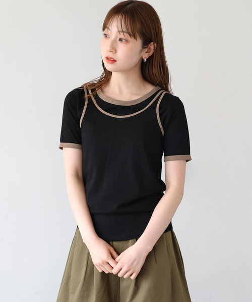 tiptop(ティップトップ)の「【ZOZO限定アイテム】バイカラータンクレイヤードTシャツ(Tシャツ/カットソー・レディース・ブラック/ブラウン/アイボリー・FREE)」の18枚目の写真