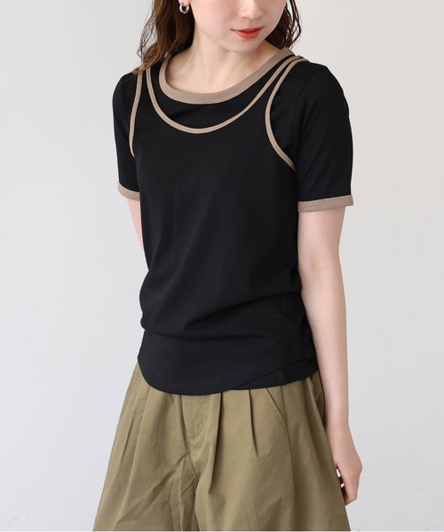 tiptop(ティップトップ)の「【ZOZO限定アイテム】バイカラータンクレイヤードTシャツ(Tシャツ/カットソー・レディース・ブラック/ブラウン/アイボリー・FREE)」の20枚目の写真