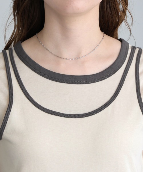 tiptop(ティップトップ)の「【ZOZO限定アイテム】バイカラータンクレイヤードTシャツ(Tシャツ/カットソー・レディース・ブラック/ブラウン/アイボリー・FREE)」の13枚目の写真