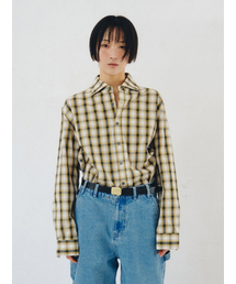 SIDE-OPEN CHECK SHIRT, YELLOW
