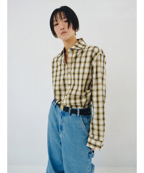 PLZPROJECT（プリーズプロジェクト）の「SIDE-OPEN CHECK SHIRT, YELLOW（シャツ/ブラウス・レディース・その他・FREE）」の4枚目の写真
