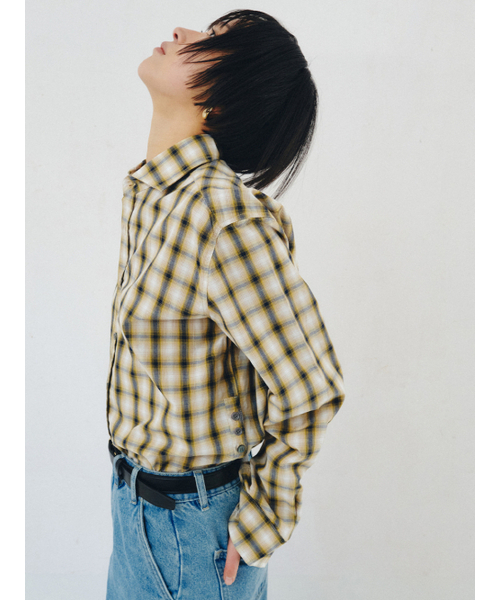 PLZPROJECT（プリーズプロジェクト）の「SIDE-OPEN CHECK SHIRT, YELLOW（シャツ/ブラウス・レディース・その他・FREE）」の5枚目の写真