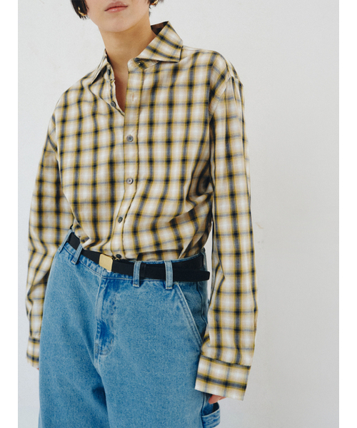 PLZPROJECT（プリーズプロジェクト）の「SIDE-OPEN CHECK SHIRT, YELLOW（シャツ/ブラウス・レディース・その他・FREE）」の6枚目の写真