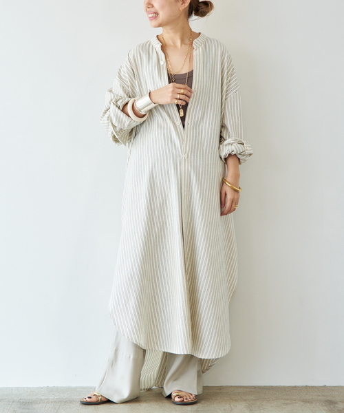 Deuxieme Classe(ドゥーズィエムクラス)の「【MARRAKSHI LIFE/マラケシュ ライフ】 THE LONG SHIRT DRESS(ワンピース・レディース・ベージュ/キャメル/アイボリー・FREE)」の6枚目の写真