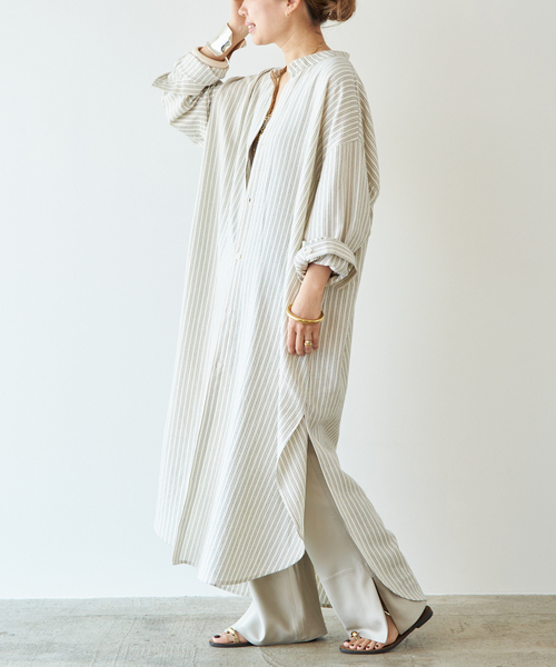 Deuxieme Classe(ドゥーズィエムクラス)の「【MARRAKSHI LIFE/マラケシュ ライフ】 THE LONG SHIRT DRESS(ワンピース・レディース・ベージュ/キャメル/アイボリー・FREE)」の8枚目の写真