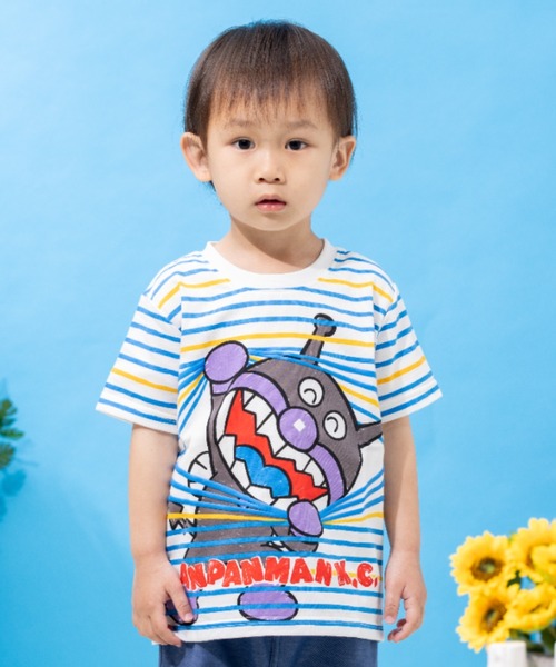 ANPANMAN KIDS COLLECTION(アンパンマンキッズコレクション)の「ばいきんまん ホラーマンびよ~んTシャツ(Tシャツ/カットソー・キッズ・オフホワイト・110cm/100cm/90cm)」の1枚目の写真