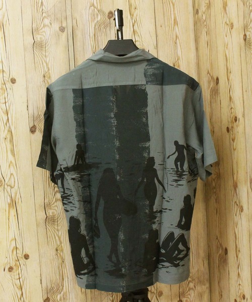 Schott(ショット)の「BEACH GIRLS RAYON SHIRT(シャツ/ブラウス・メンズ・チャコールグレー/イエロー・XXL/XL/M/L)」の4枚目の写真
