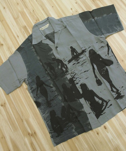 Schott(ショット)の「BEACH GIRLS RAYON SHIRT(シャツ/ブラウス・メンズ・チャコールグレー/イエロー・XXL/XL/M/L)」の5枚目の写真