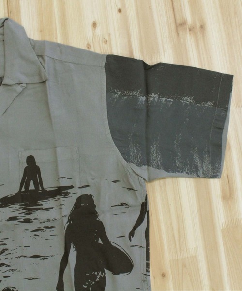 Schott(ショット)の「BEACH GIRLS RAYON SHIRT(シャツ/ブラウス・メンズ・チャコールグレー/イエロー・XXL/XL/M/L)」の11枚目の写真