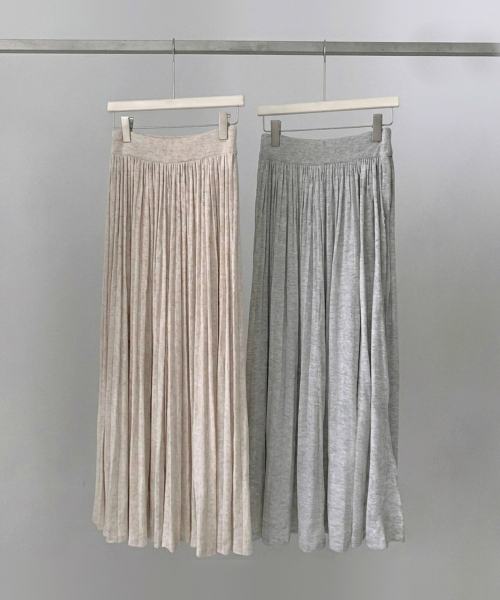 VASCARA（バスカラ）の「Bella Linen Long Knit Skirt (2colors)（スカート・レディース・ベージュ/グレー・FREE）」の3枚目の写真