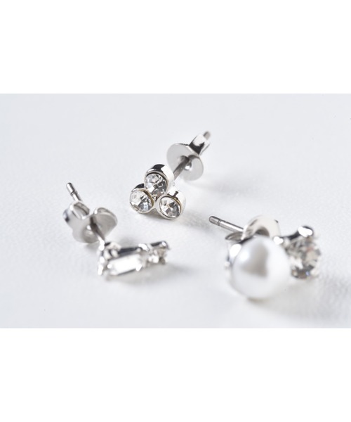tone（トーン）の「【Astyle】miniピアス3点セット(MA)（ピアス（両耳用）・レディース・シルバー・FREE）」の2枚目の写真