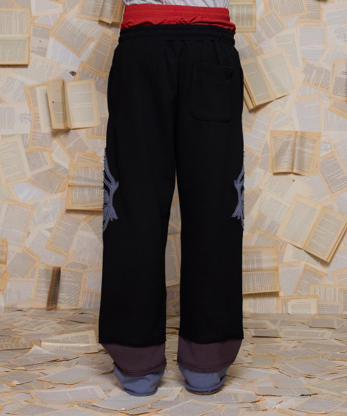 UNALLOYED(アナロイド)の「レイヤードヘムスウェットパンツ / ブラック(スウェットパンツ・メンズ・その他・MEDIUM/LARGE)」の4枚目の写真