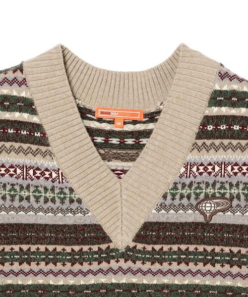 BEAMS GOLF(ビームスゴルフ)の「ORANGE LABEL / フェアアイル ニットベスト(ニット/セーター・レディース・ネイビー/ベージュ・SMALL/MEDIUM/LARGE)」の12枚目の写真