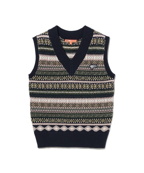 BEAMS GOLF(ビームスゴルフ)の「ORANGE LABEL / フェアアイル ニットベスト(ニット/セーター・レディース・ネイビー/ベージュ・SMALL/MEDIUM/LARGE)」の18枚目の写真