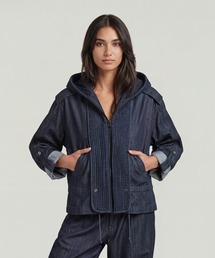 Fluid Cropped Jacket/ライトウェイトフーデッドブルゾン