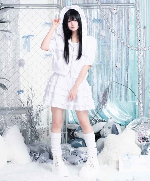 Whinny(ホワイニー)の「Whinny/【Whinny×やさうさちゃん】ロマンチストやさうさちゃんスカート(スカート・レディース・グレー/ホワイト/ブラック・FREE)」の18枚目の写真