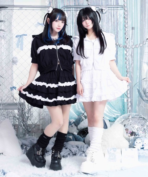 Whinny(ホワイニー)の「Whinny/【Whinny×やさうさちゃん】ロマンチストやさうさちゃんスカート(スカート・レディース・グレー/ホワイト/ブラック・FREE)」の22枚目の写真