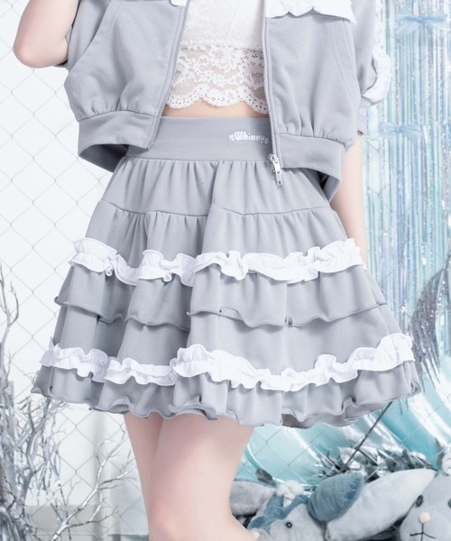 Whinny(ホワイニー)の「Whinny/【Whinny×やさうさちゃん】ロマンチストやさうさちゃんスカート(スカート・レディース・グレー/ホワイト/ブラック・FREE)」の4枚目の写真