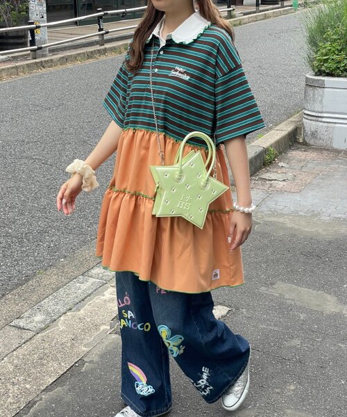 HELLO.SANFRANCISCO(ハローサンフランシスコ)の「【HELLO.SANFRANCISCO/ハローサンフランシスコ】スタースタッズショルダーバッグ(ショルダーバッグ・レディース・グリーン/ピンク・ONE SIZE)」の5枚目の写真