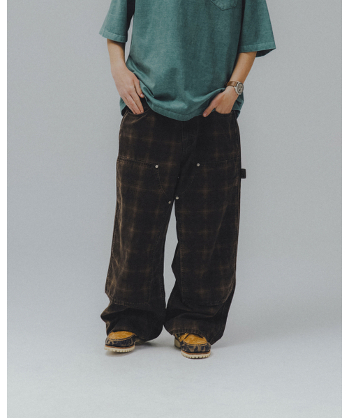 ANGLAN(アングラン)の「Checked Double Knee Pants - Brown(その他パンツ・メンズ・その他・1/2)」の4枚目の写真