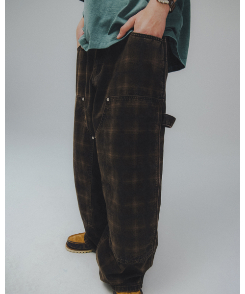 ANGLAN(アングラン)の「Checked Double Knee Pants - Brown(その他パンツ・メンズ・その他・1/2)」の5枚目の写真