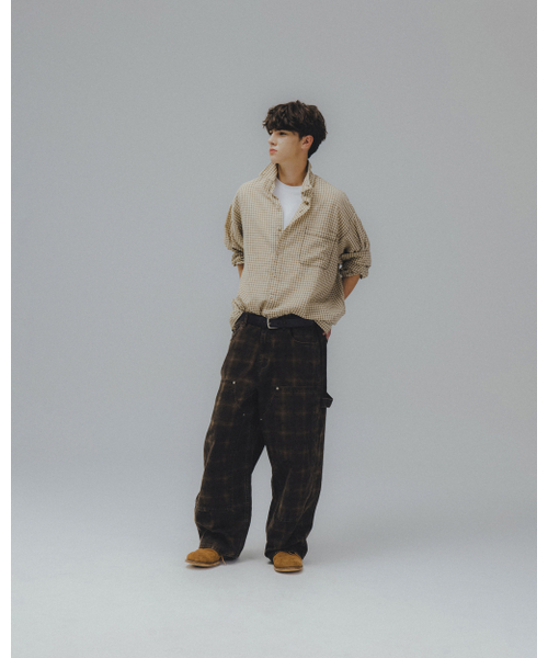 ANGLAN(アングラン)の「Checked Double Knee Pants - Brown(その他パンツ・メンズ・その他・1/2)」の6枚目の写真
