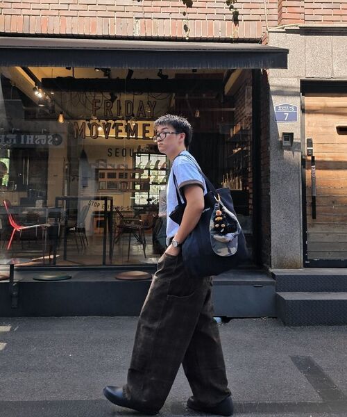 ANGLAN(アングラン)の「Checked Double Knee Pants - Brown(その他パンツ・メンズ・その他・1/2)」の8枚目の写真