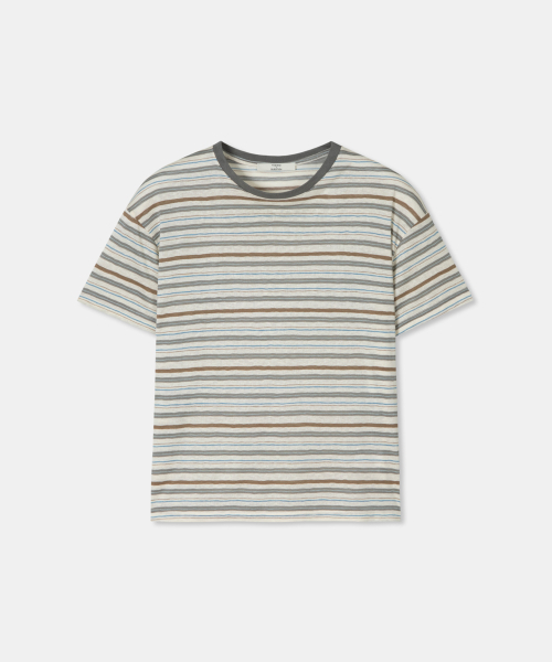 THEENDQUESTION(ジエンドクエスチョン)の「Cool stripe t-shirt / GRAY(Tシャツ/カットソー・レディース・その他・1/2)」の1枚目の写真
