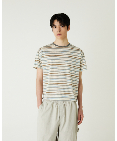 THEENDQUESTION(ジエンドクエスチョン)の「Cool stripe t-shirt / GRAY(Tシャツ/カットソー・レディース・その他・1/2)」の8枚目の写真