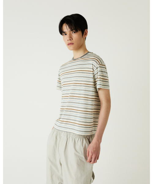 THEENDQUESTION(ジエンドクエスチョン)の「Cool stripe t-shirt / GRAY(Tシャツ/カットソー・レディース・その他・1/2)」の10枚目の写真