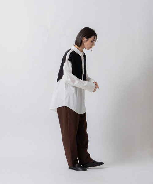 Kelen(ケレン)の「「KELEN / ケレン」パネルデザインニットコンビブラウス(シャツ/ブラウス・レディース・オフホワイト/サックスブルー/ベージュ・S/M)」の11枚目の写真