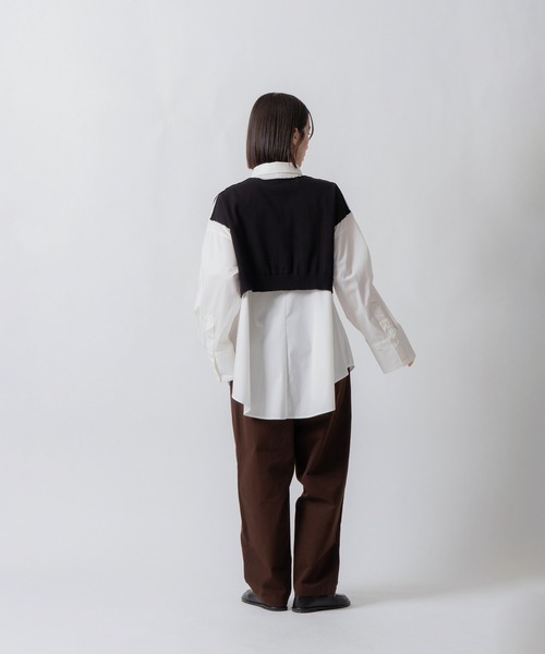 Kelen(ケレン)の「「KELEN / ケレン」パネルデザインニットコンビブラウス(シャツ/ブラウス・レディース・オフホワイト/サックスブルー/ベージュ・S/M)」の13枚目の写真