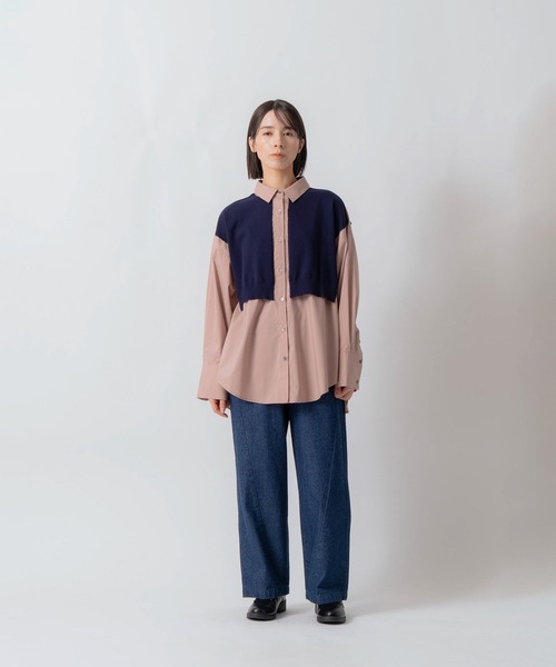 Kelen(ケレン)の「「KELEN / ケレン」パネルデザインニットコンビブラウス(シャツ/ブラウス・レディース・オフホワイト/サックスブルー/ベージュ・S/M)」の17枚目の写真