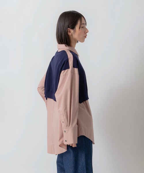 Kelen(ケレン)の「「KELEN / ケレン」パネルデザインニットコンビブラウス(シャツ/ブラウス・レディース・オフホワイト/サックスブルー/ベージュ・S/M)」の19枚目の写真