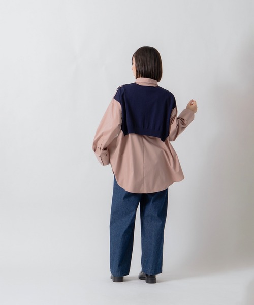 Kelen(ケレン)の「「KELEN / ケレン」パネルデザインニットコンビブラウス(シャツ/ブラウス・レディース・オフホワイト/サックスブルー/ベージュ・S/M)」の20枚目の写真
