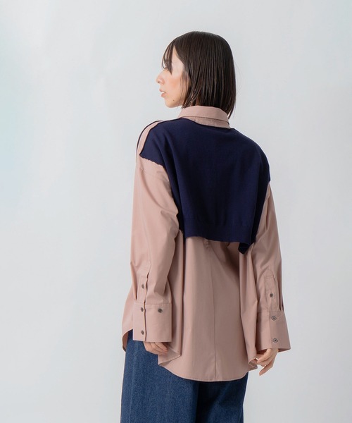 Kelen(ケレン)の「「KELEN / ケレン」パネルデザインニットコンビブラウス(シャツ/ブラウス・レディース・オフホワイト/サックスブルー/ベージュ・S/M)」の21枚目の写真