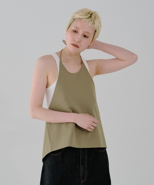 lit(リット)の「Halter Neck Tops(シャツ/ブラウス・レディース・ベージュ/ブラック・FREE)」の12枚目の写真