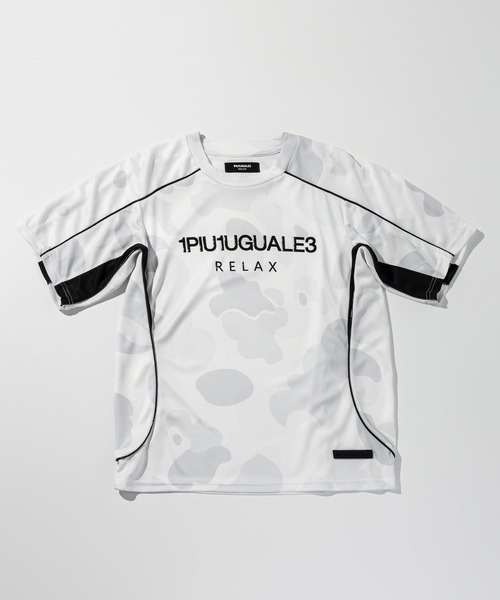 1PIU1UGUALE3 RELAX (ウノピゥウノウグァーレトレ リラックス)の「1PIU1UGUALE3 RELAX(ウノピゥウノウグァーレトレ リラックス)オリジナルカモフットボールシャツ(Tシャツ/カットソー・メンズ・ホワイト/ブラック・M/S/XXL/XL/L)」の16枚目の写真