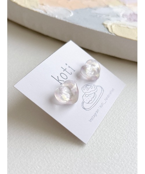 tone(トーン)の「【koti】Sulo aurora heart ピアス(MA)(ピアス(両耳用)・レディース・グリーン系1/ホワイト系1/ブルー系1/ピンク系1/ブルー系2・FREE)」の7枚目の写真