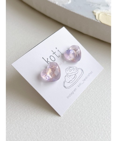 tone(トーン)の「【koti】Sulo aurora heart ピアス(MA)(ピアス(両耳用)・レディース・グリーン系1/ホワイト系1/ブルー系1/ピンク系1/ブルー系2・FREE)」の9枚目の写真