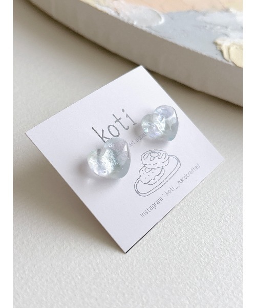 tone(トーン)の「【koti】Sulo aurora heart ピアス(MA)(ピアス(両耳用)・レディース・グリーン系1/ホワイト系1/ブルー系1/ピンク系1/ブルー系2・FREE)」の11枚目の写真