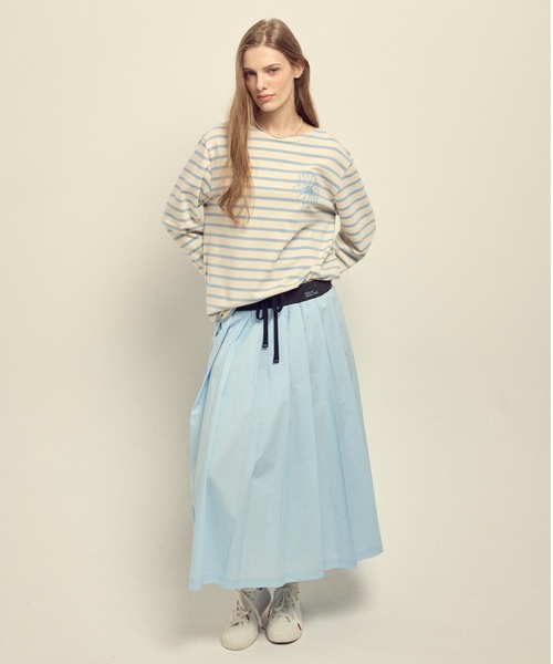 COTTON PLEATED MAXI SKIRT / コットン プリーツ マキシ スカート