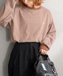 DANTON | [DANTON/ダントン] ワンポイントロゴ クルーネックボーダーロンT(Tシャツ/カットソー)
