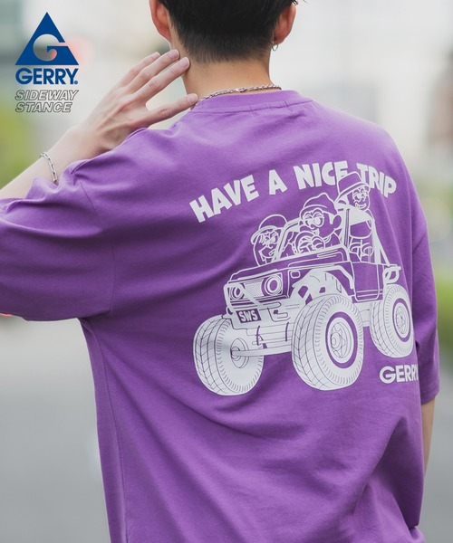 En serio TOKYO(エンソリオトーキョー)の「【SIDEWAYSTANCE×GERRY】半袖バギーコラボTシャツ 32-9133GS-IMP(Tシャツ/カットソー・メンズ・ブラック/パープル/ホワイト・MEDIUM/X-LARGE/SMALL/LARGE)」の3枚目の写真