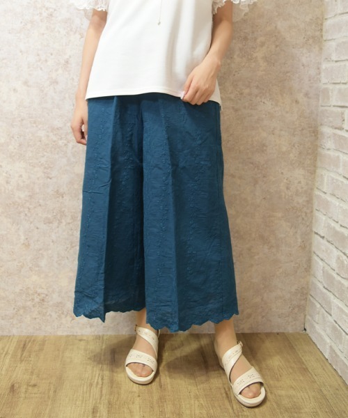 axes femme(アクシーズファム)の「コットンレースパンツ(その他パンツ・レディース・ブルー/ブラック・FREE)」の1枚目の写真