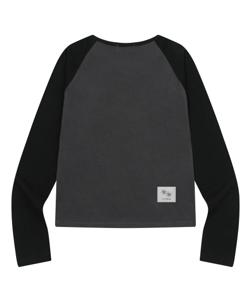COIRIS（コイリス）の「レイシナグラン配色長袖Tシャツ（2カラー）（Tシャツ/カットソー・レディース・ダークグレー/ブラック・FREE）」の8枚目の写真