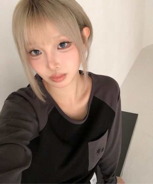 COIRIS（コイリス）の「レイシナグラン配色長袖Tシャツ（2カラー）（Tシャツ/カットソー・レディース・ダークグレー/ブラック・FREE）」の13枚目の写真